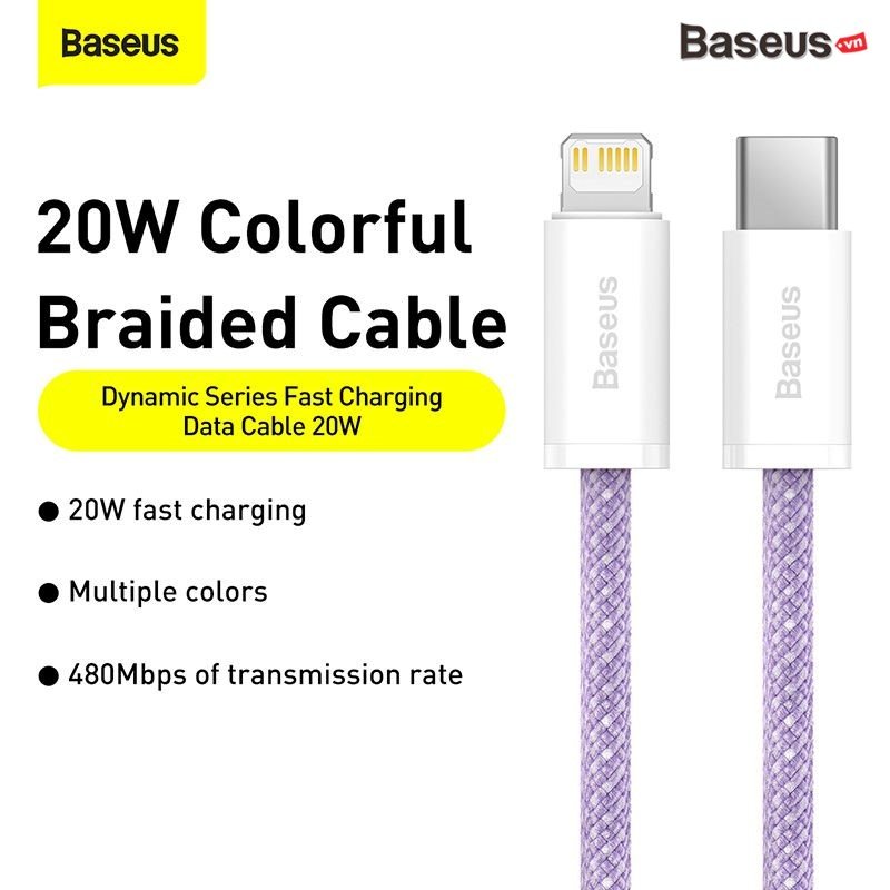 Cáp sạc nhanh siêu bền C to Lightning Baseus Dynamic Series FAST CHARGING DATA CABLE 20W 1M