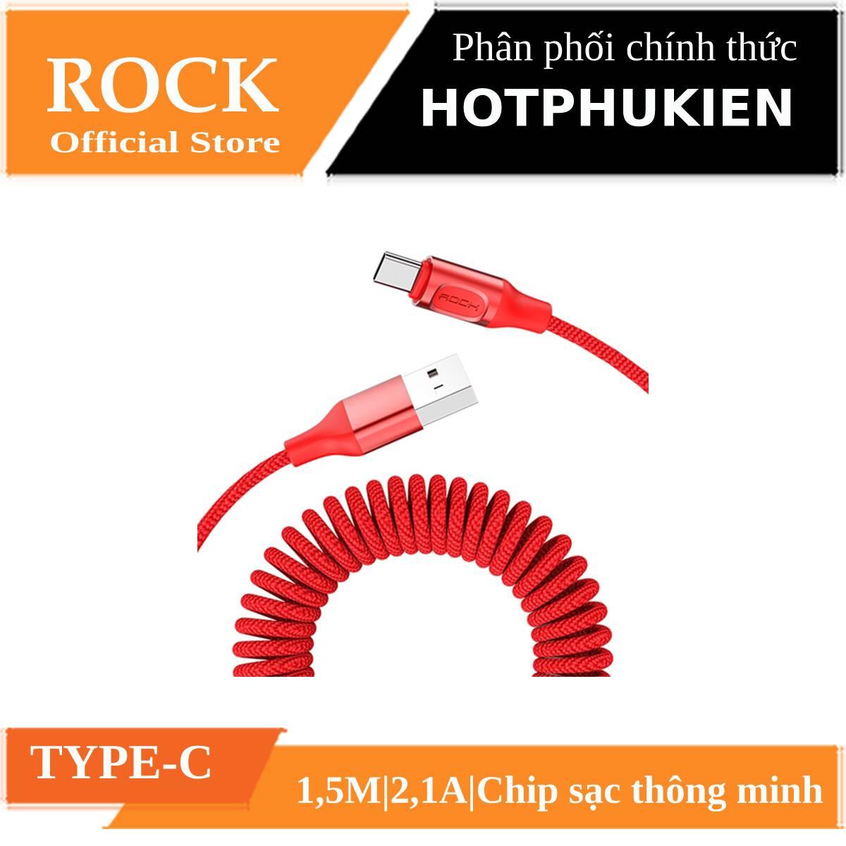 Dây cáp sạc lò xo Type-C hiệu Rock - Phân phối bởi Hotphukien