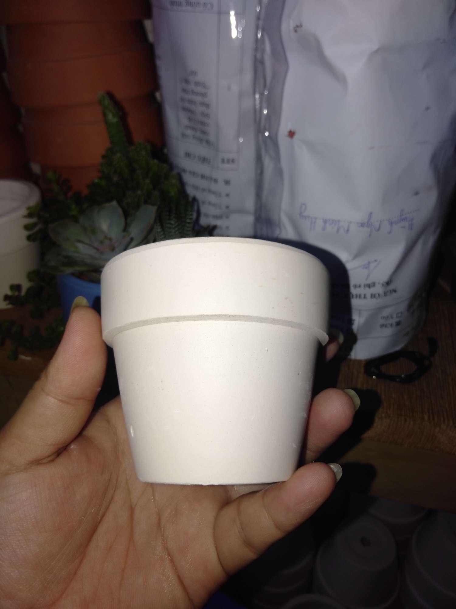 [HCM]Compo 10 chậu đất nung màu trắng hay đỏ gạch trồng sen đá: KT: 5cm x 5cm