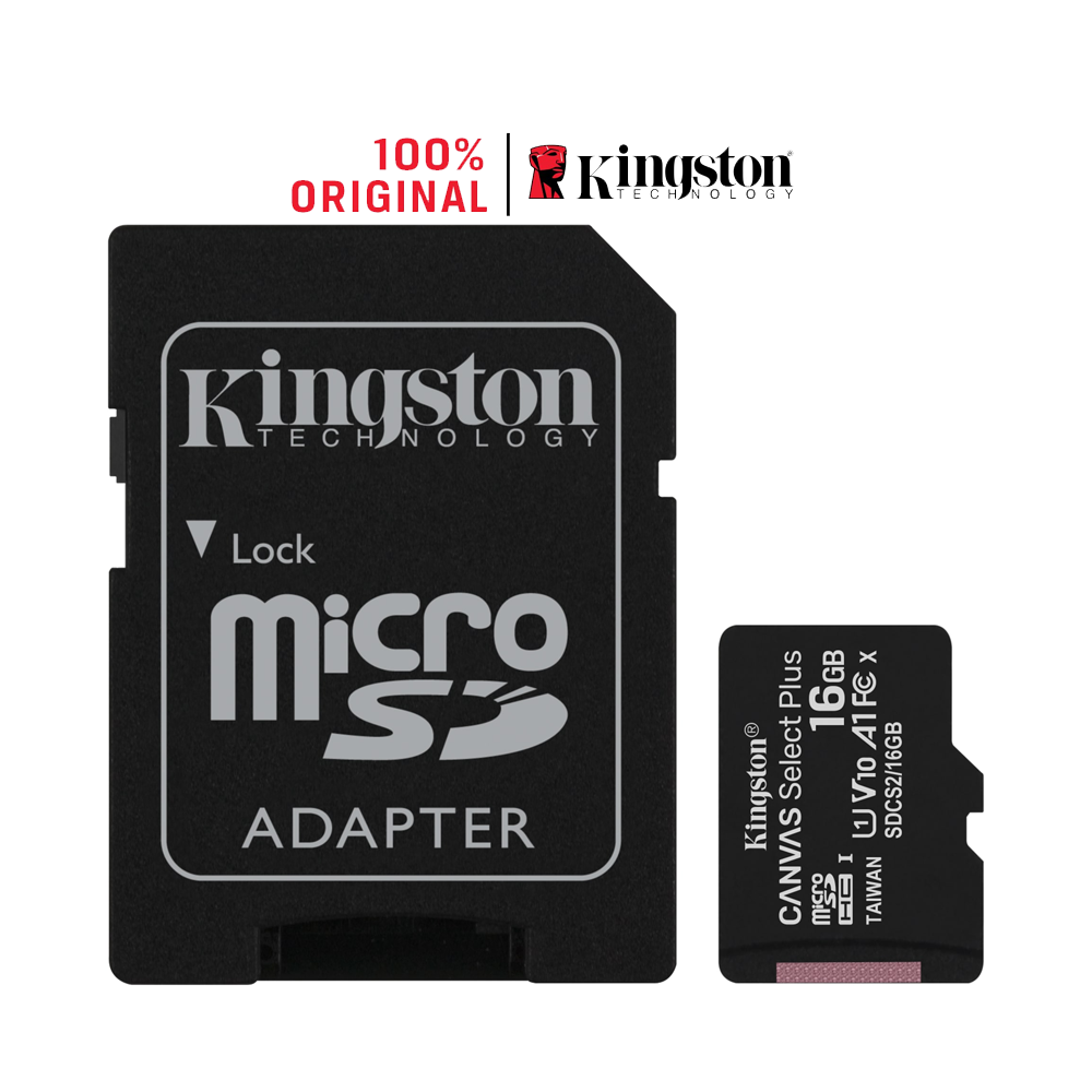 Thẻ nhớ MicroSDHC Kingston Canvas Select Plus 16GB Class 10 U1 (SDCS2/16GB)