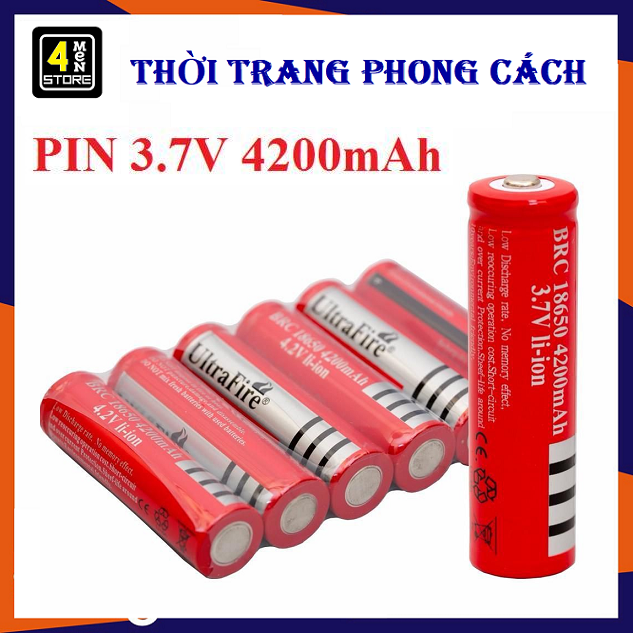 [HCM]⚡ Pin Cell 18650 37v - Pin cell Đỏ Sạc Dành Cho Quạt Mini 3 Tốc Độ - Quạt Cầm Tay  đèn pin siêu sáng. V.v ⚡