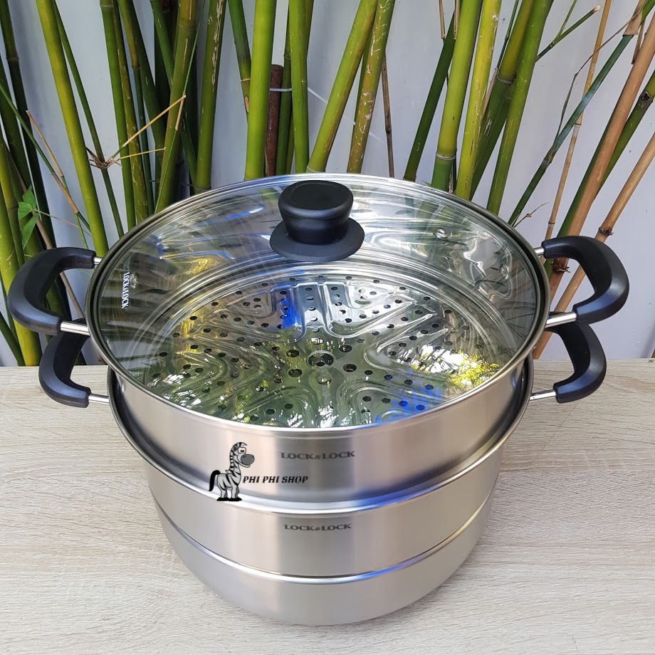 Bộ nồi hấp 2 tầng Lock&Lock Steamer Pot size 26cm/28cm