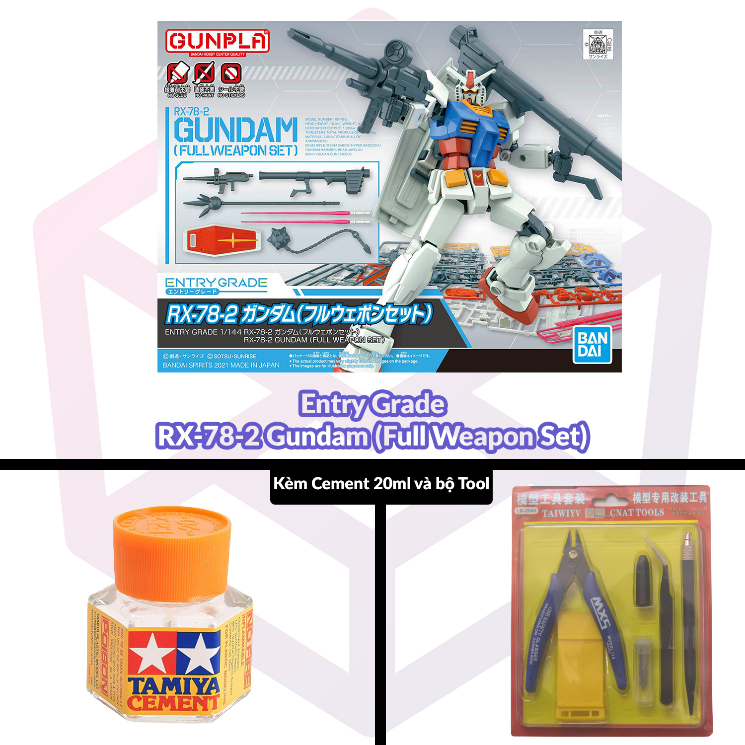 Mô hình gundam bandai entry grade rx-78-2 gundam 1/144 ms gundam