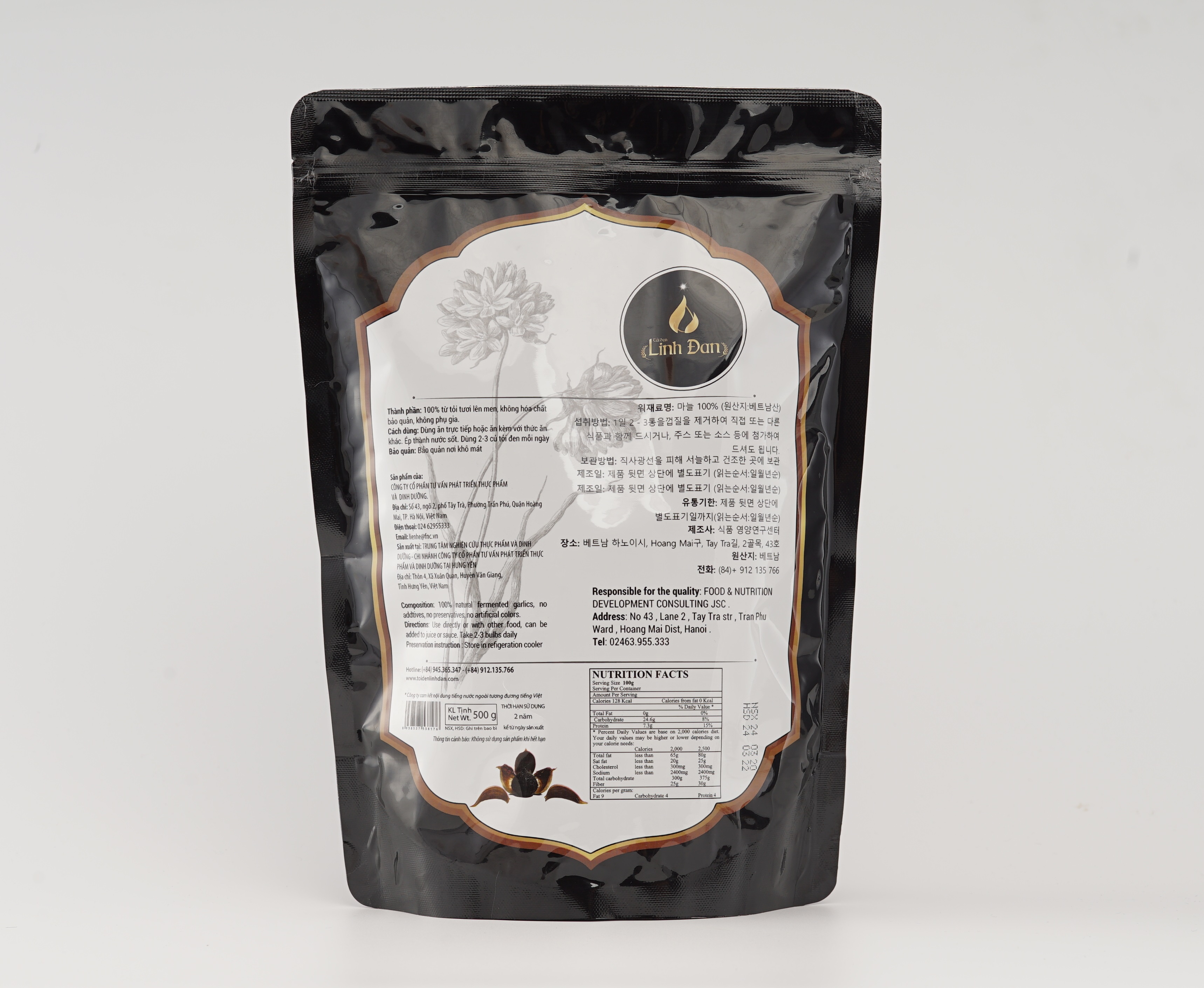 Tỏi Đen Cô Đơn Linh Đan túi 500g