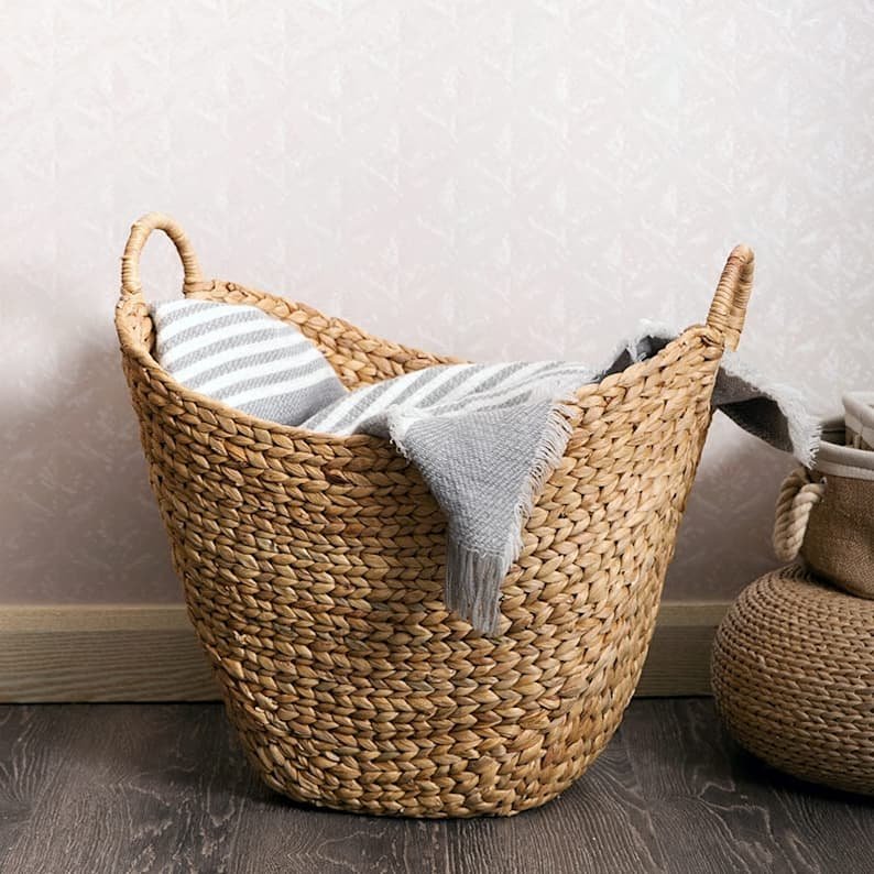 [Lubi Home] - Giỏ đựng đồ đan lục bình hình thuyền xinh xắn