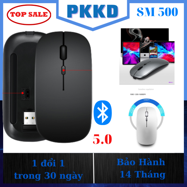 Chuột Không Dây,Bluetooth SM500, Siêu Nhẹ,Chống Ồn, Dành Cho Máy Tính,Laptop,Tivi -[Bảo Hành 14 Tháng]_PKKD Store