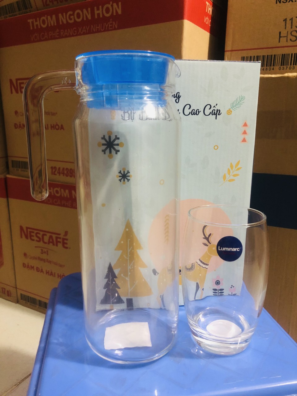 Bộ 1 bình và 1 ly thủy tinh Luminarc