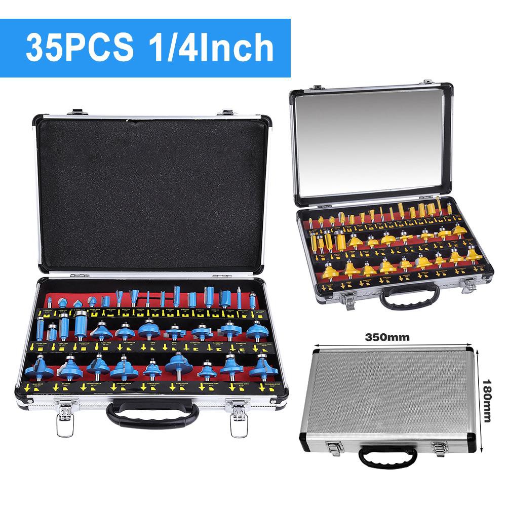 Bộ 35 mũi phay gỗ cao cấp cốt 6.3mm Nhập Khẩu
