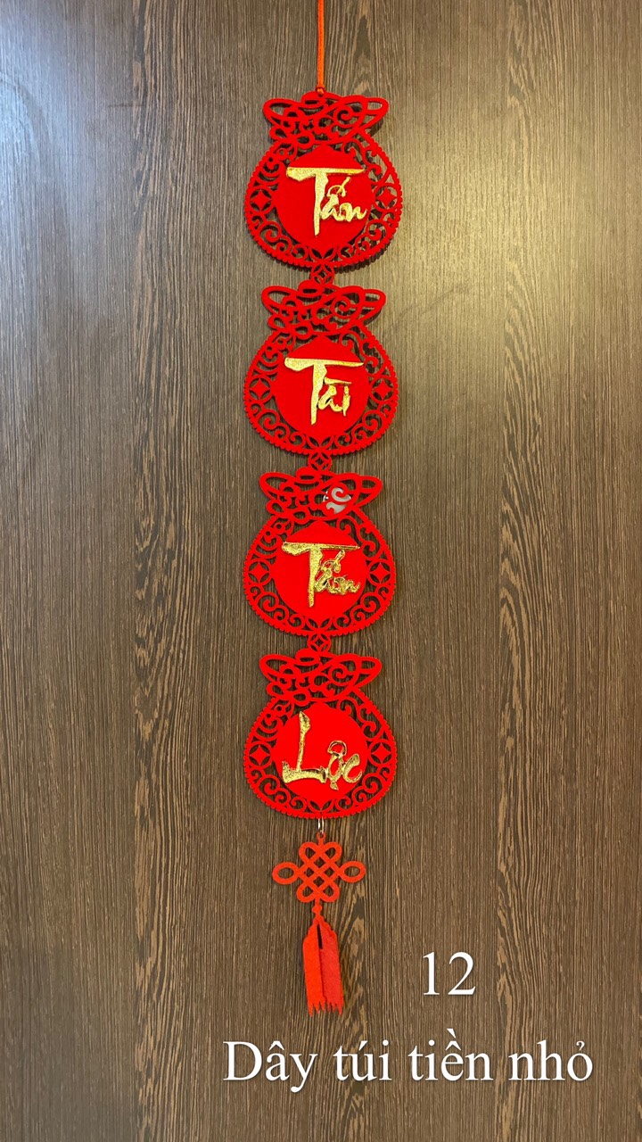Dây treo nhung đỏ trang trí tết TL12 dây túi tiền