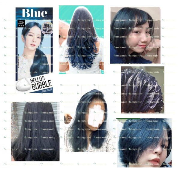 [Chính Hãng Mise En Scene] Thuốc Nhuộm Tóc Dạng Bọt Hello Bubble Foam x BLACKPINK - Màu Deep Blue (Xanh Biển)