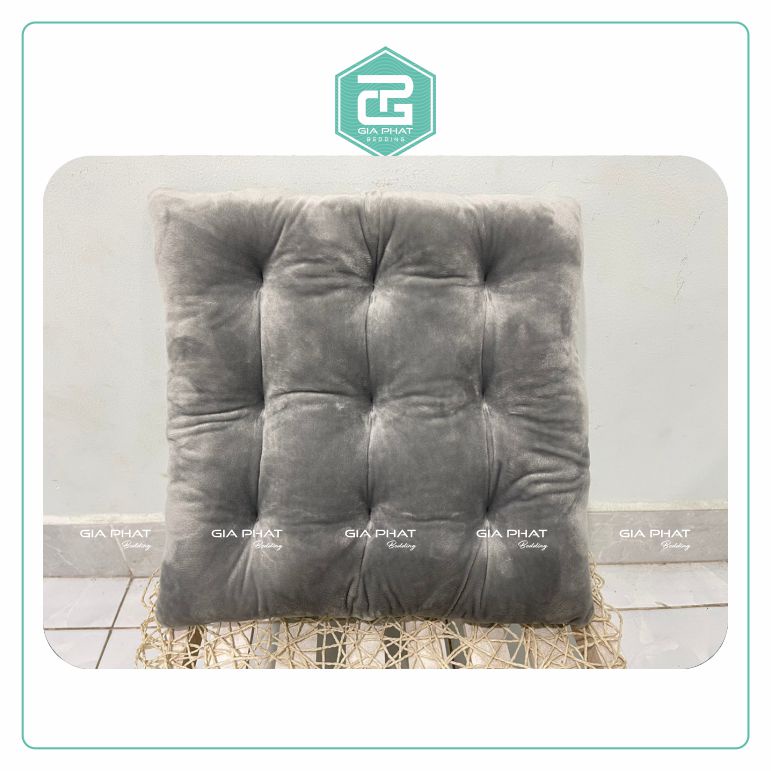 Nệm ngồi vải nhung bông gòn trắng, Nệm lót ghế đa năng, Nệm bệt vuông 40x40cm