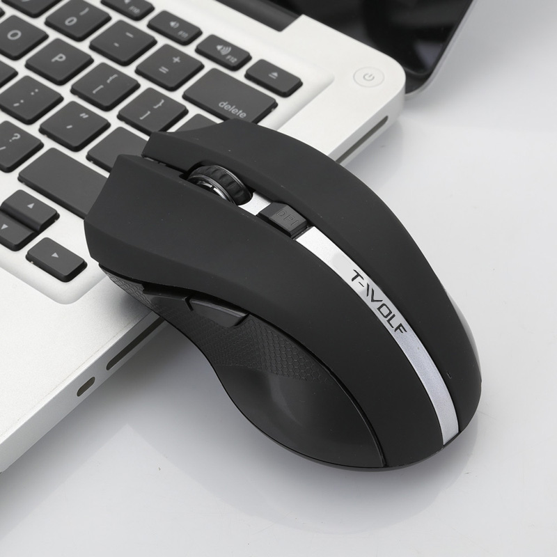T-WOLF Q5 2.4GHz Wireless Silent Computer Mouse 1800DPI Adjustable Ergonomic Mice Good Cordless Optical PC Laptop Gaming Mouse - Chuột Laptop Không Dây