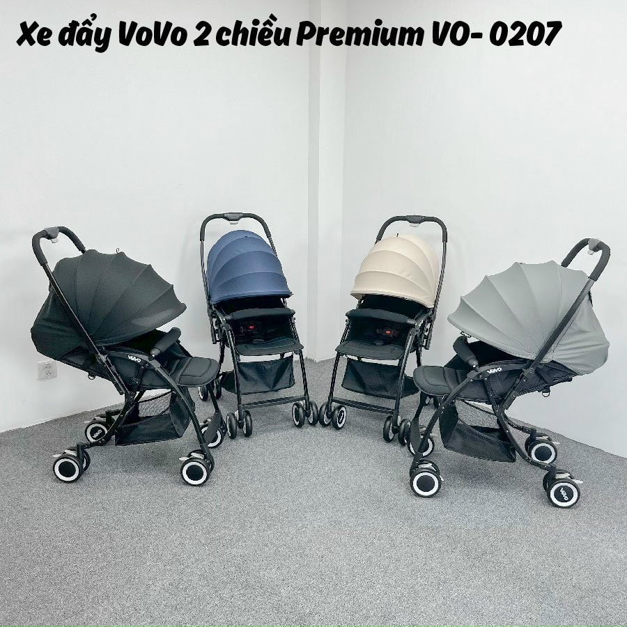 Xe đẩy trẻ em gấp gọn 2 chiều 3 tư thế VOVO VO-0207 mẫu nâng cấp mới nhất