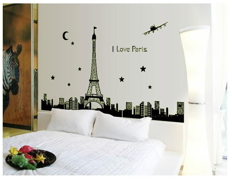 [HCM]Decal dán tường Dạ quang Paris AmyShop DDQ008