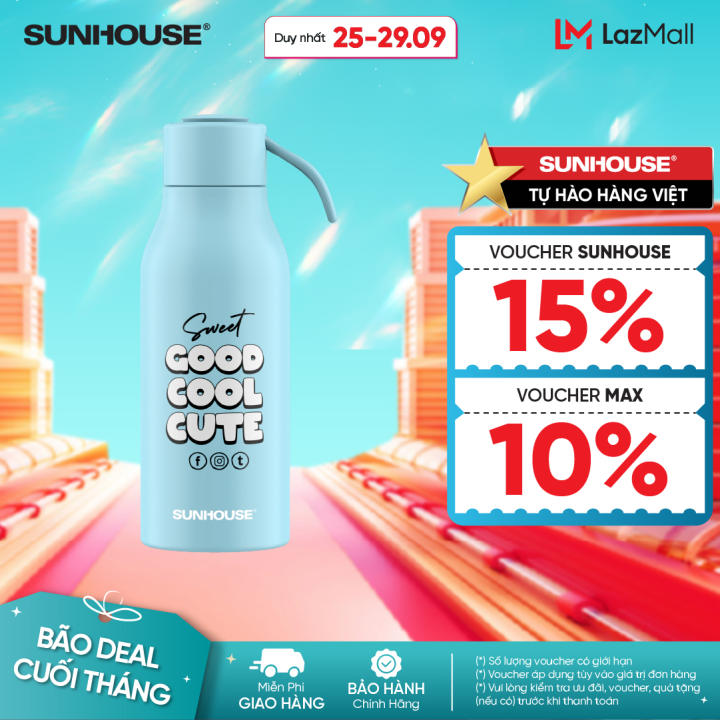 Bình giữ nhiệt school 400ml Sunhouse KS-TU400SP/KS-TU400SB –…