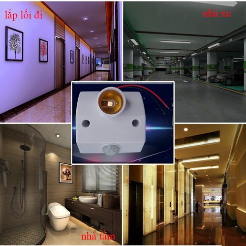 đui đèn cảm ứng hồng ngoại đui E27
