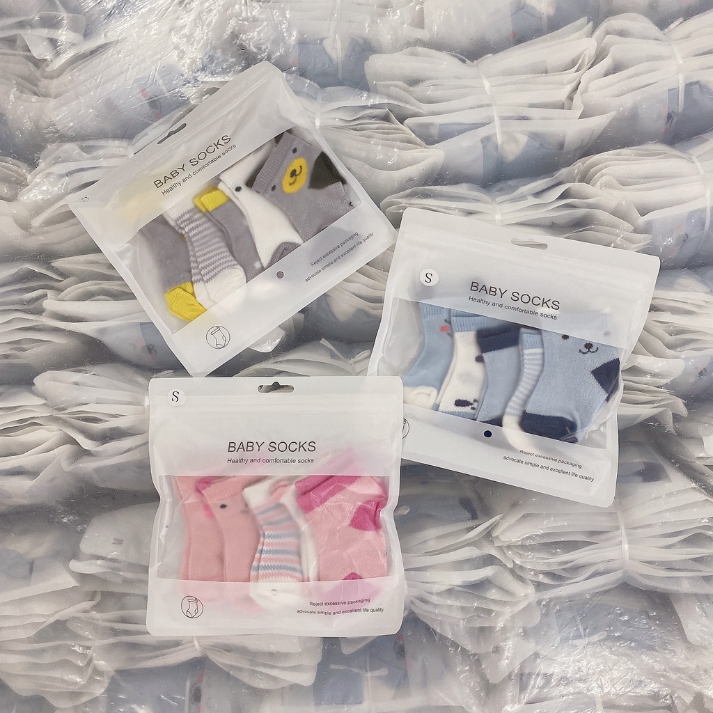 Set 5 tất lưới hè thu cao cấp cổ cao cho bé