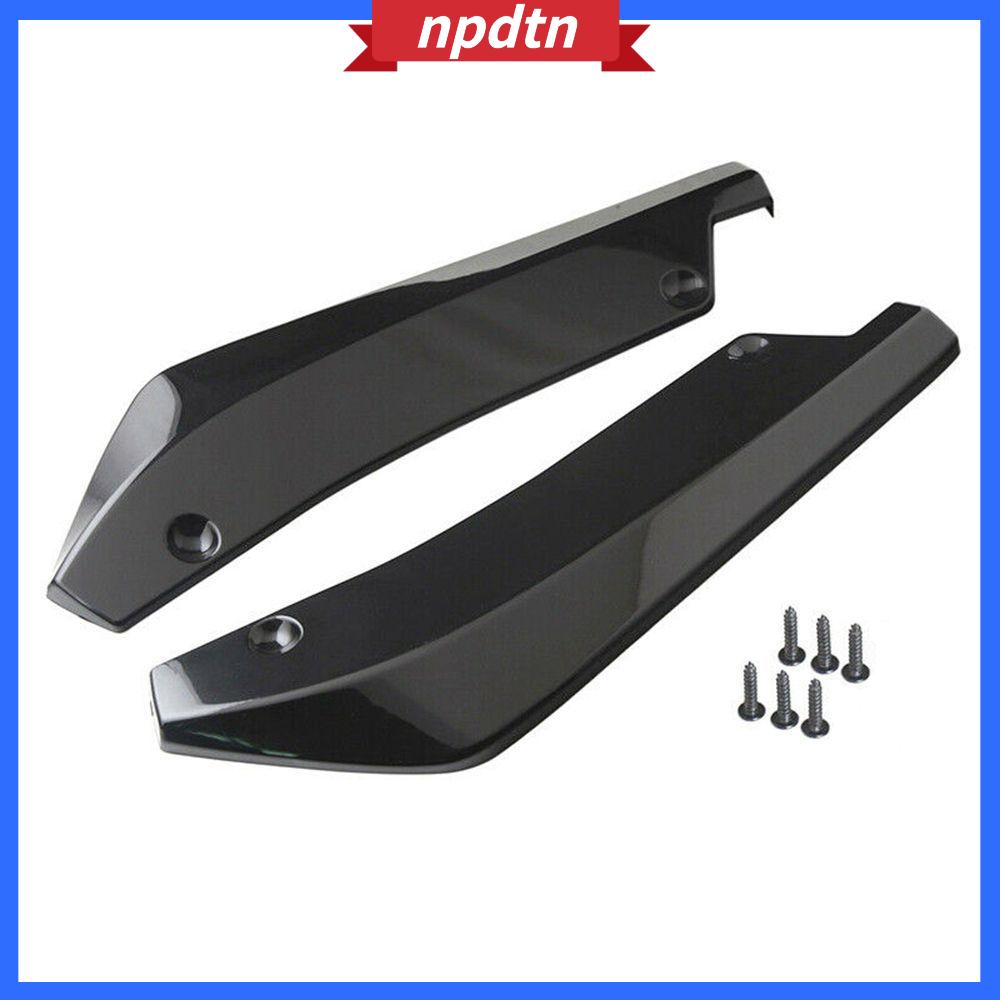 NPDTN 2Pcs Black Diffuser Universal Splitter Lip Spoiler Protector Scratch Car Rear Bumper