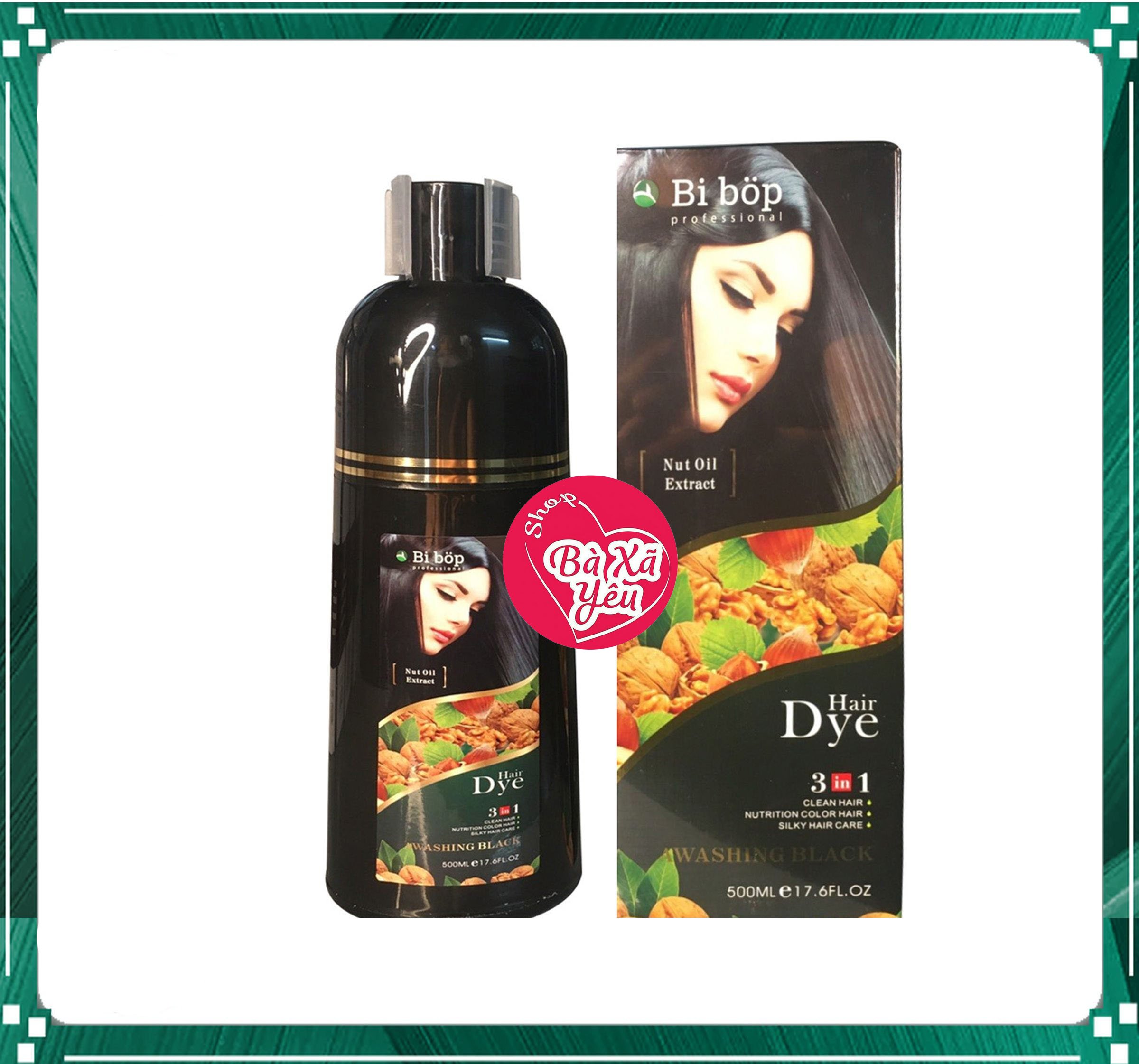 Dầu gội phủ bạc bi bop nhật bản 500ml - nhuộm đen