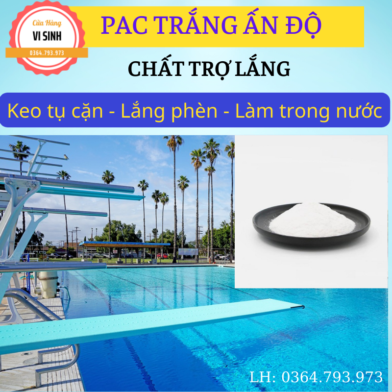 PAC Ấn Độ lắng cặn làm trong nước,trợ lắng hồ bơi