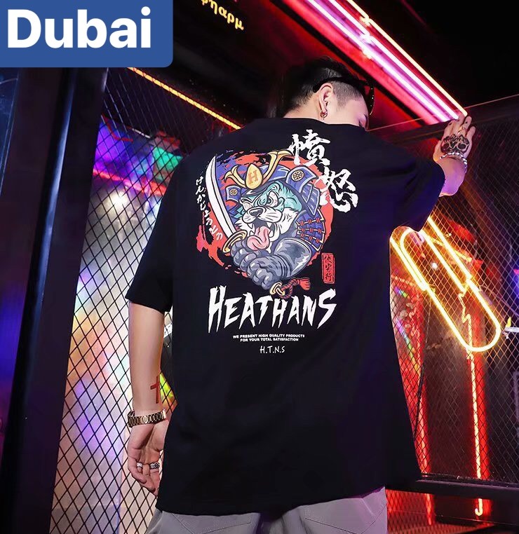 ÁO THUN NAM NỮ MÈO SAMURAI NHẬT BẢN SAKURA PHOM RỘNG HOT TREND MẠNH MẼ SÀNH ĐIỆU VẢI DÀY MỊN - DUBAI FASHION