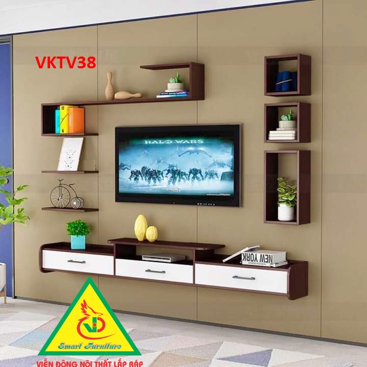 BỘ KỆ TI VI TREO TƯỜNG TRANG TRÍ VKTV38- NỘI THẤT LÁP RÁP VIENDONG ADV