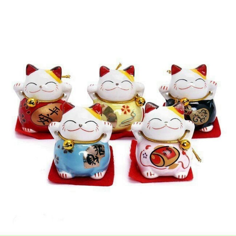 Bộ Mèo thần tài mini 5 con đem lại may mắn