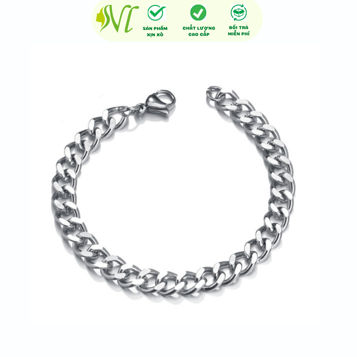 Lắc tay nữ kiểu dẹp nhỏ xinh titan không đen dị ứng xài nước tốt - Người Đẹp Vì Lụa
