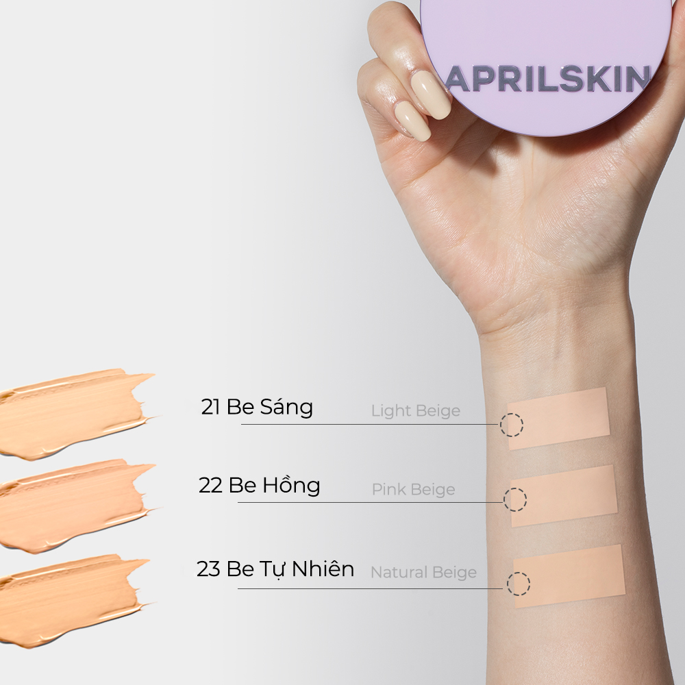 Phấn Nước Mỏng Nhẹ, Thoáng Mịn, Lâu Trôi April Skin Ultra Slim Cushion SPF 50+ / PA+++ 15g