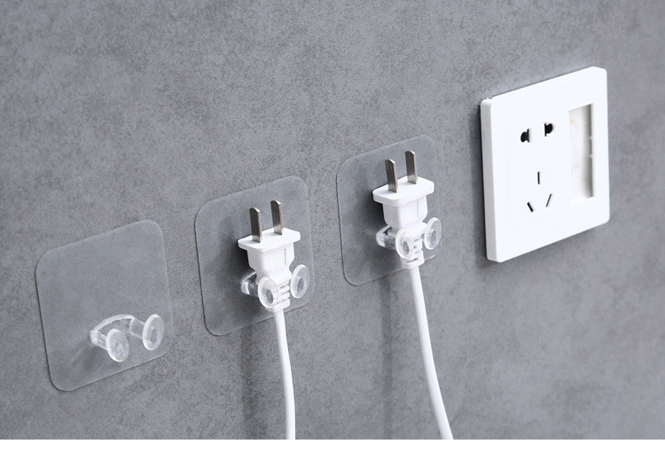 Móc Dán Tường Trong Suốt Giữ Phích Cắm Điện