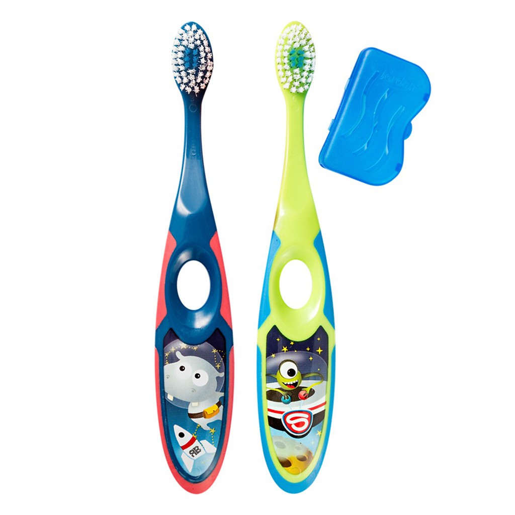 Combo 2 bàn chải đánh răng bé Jordan Step 2 (bé từ 3_5 tuổi)