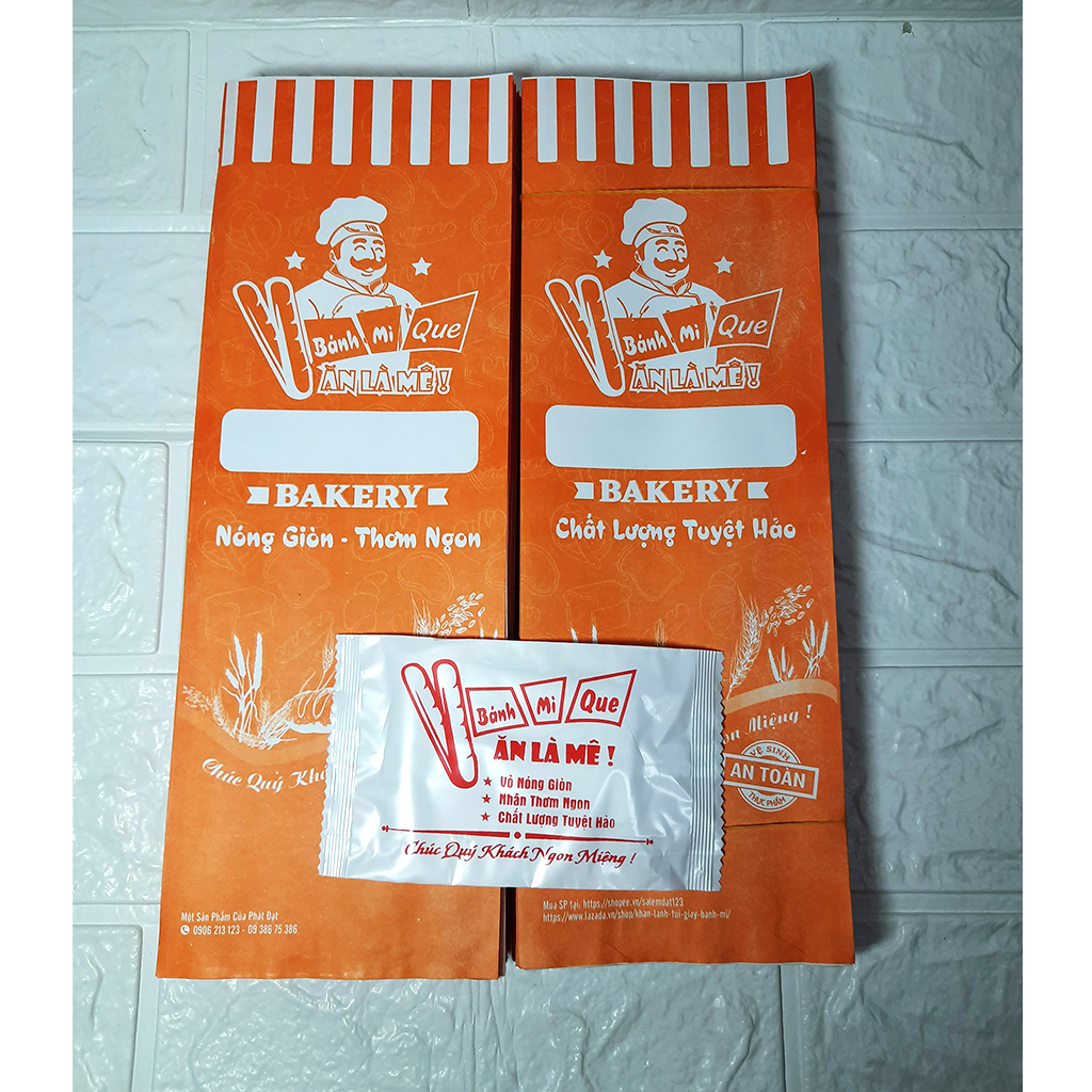 Túi giấy đựng bánh mì que 100 cái ( banhmique )
