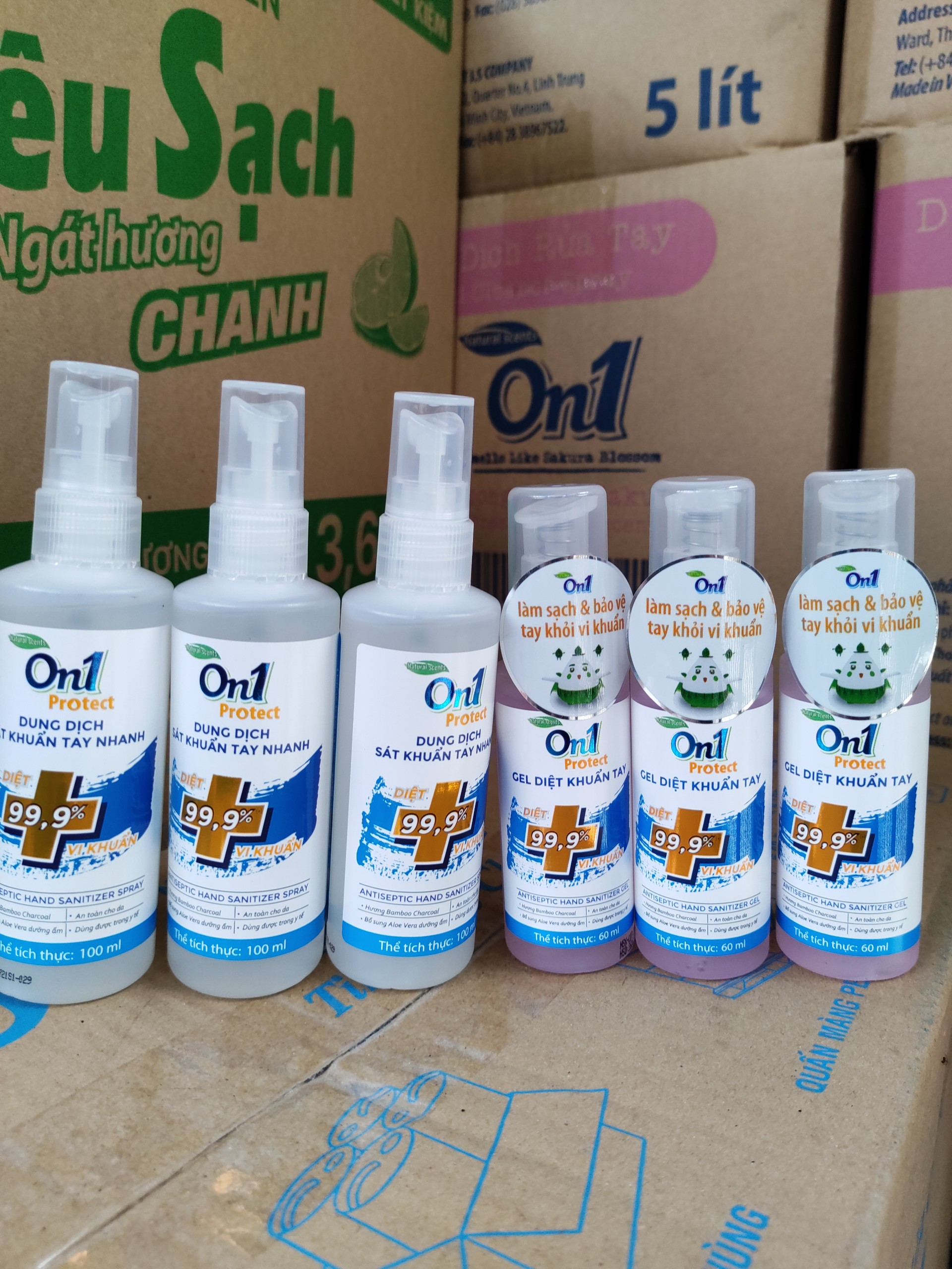 Combo 3 SÁT KHUẨN NHANH 100ML+3GEL RỬA TAY 60ML