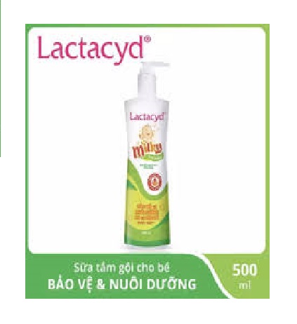 Sữa tắm gội trẻ em lactacyd milky 500ml