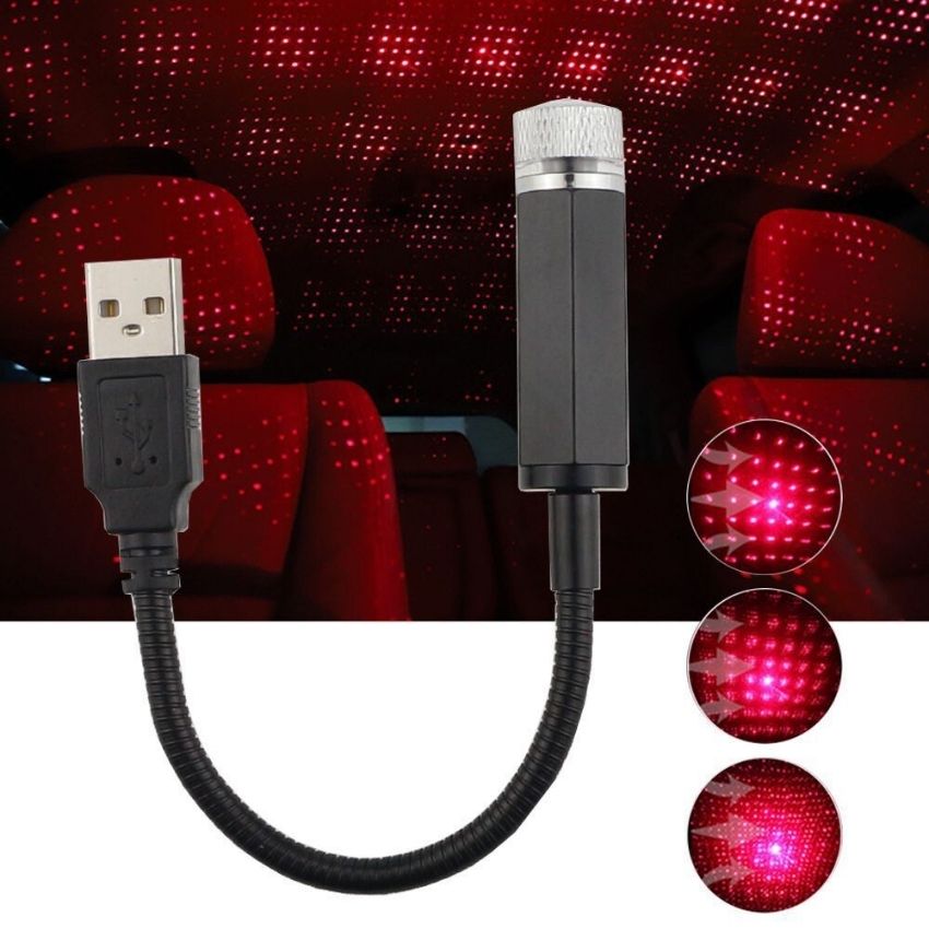 Đèn USB Xe Bầu Trời Đầy Sao Nội Thất Đèn Chiếu Bầu Không Khí Trang Trí Đèn nội thất oto đèn led trang trí ô tô