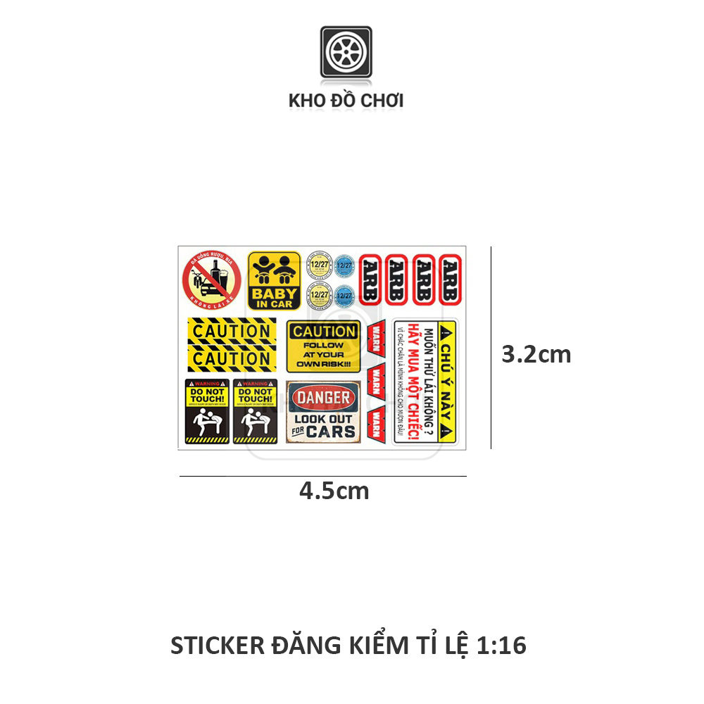 Tem sticker dán xe mô hình điều khiển tỉ lệ 1:16, 1:14, 1:12, 1:10