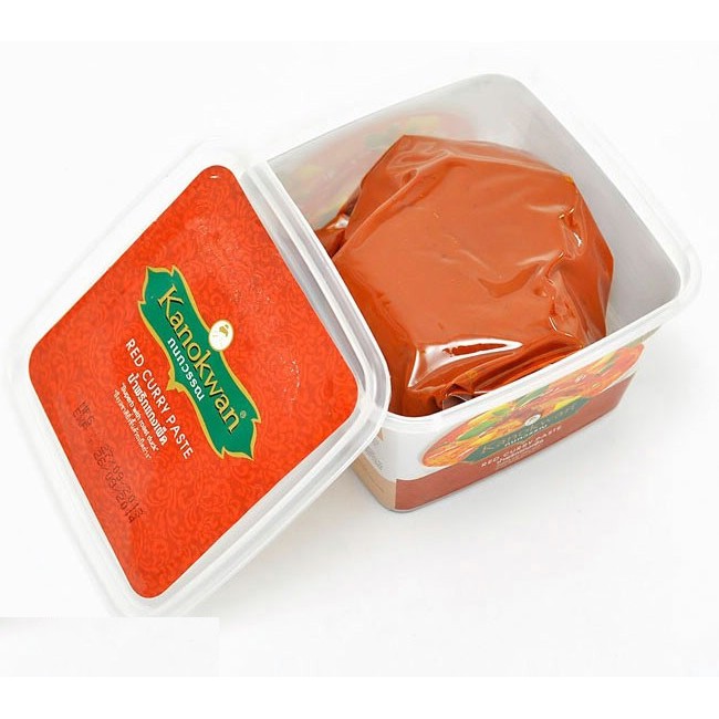 KANOKWAN (Hộp CR/ĐỎ 500g) SỐT GIA VỊ CÀ RI ĐỎ Red Curry Paste (HALAL)