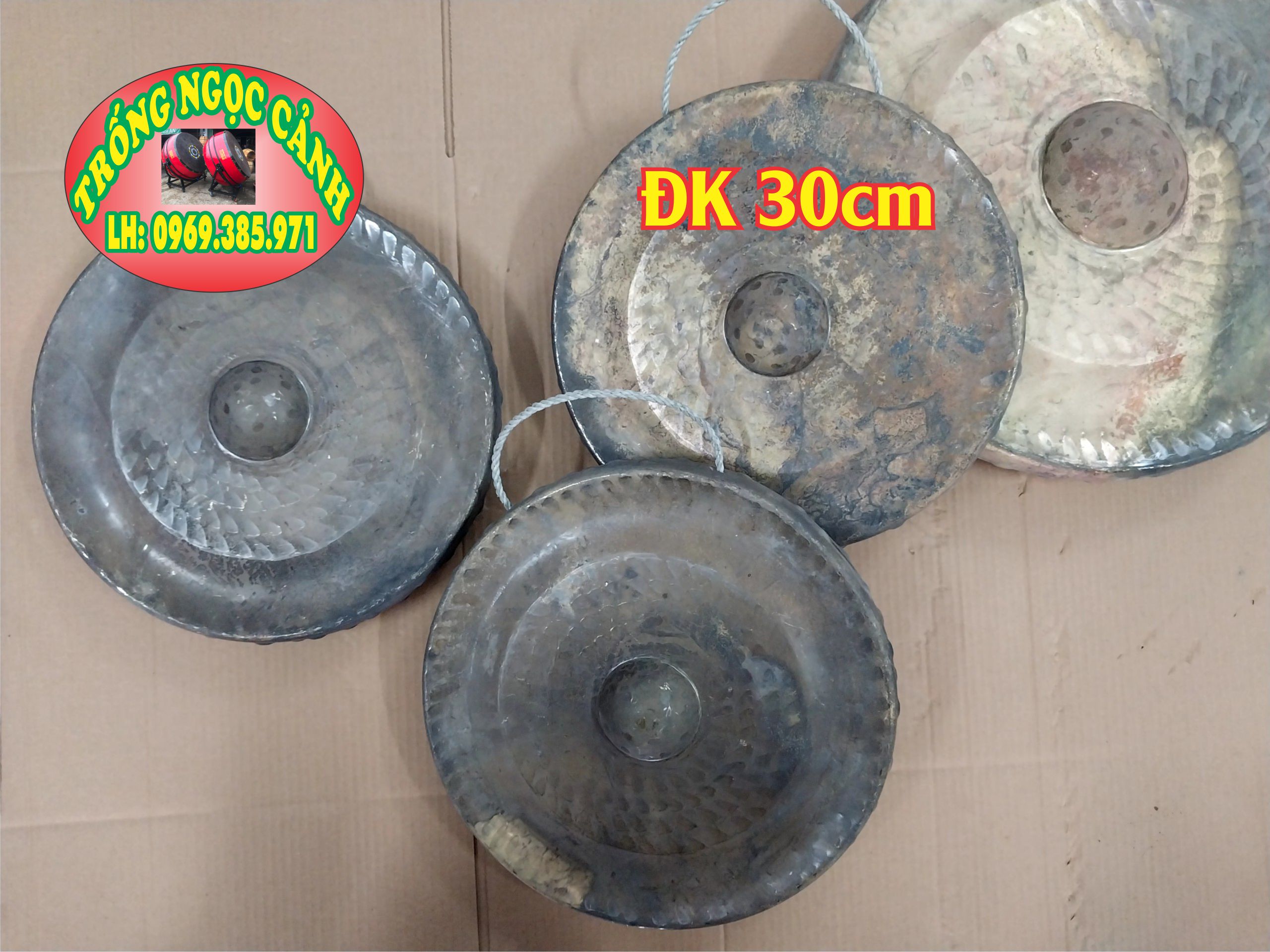 Cồng chiêng nhạc cụ bằng đồng cỡ 20cm, 30cm, 40cm, 45cm, 50cm