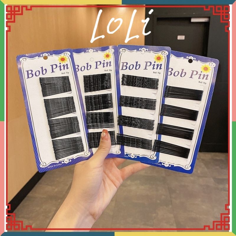 Vỉ ghim kẹp tăm đen 36/60 chiếc - loli