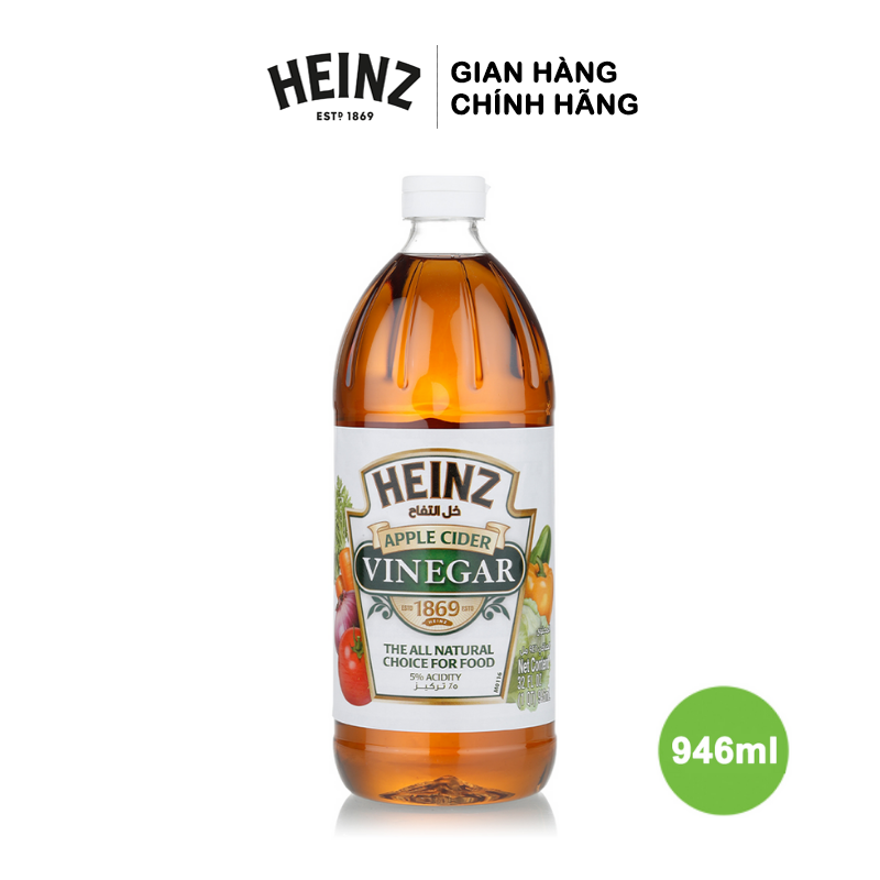 [HSD: 09/01/2026] Giấm Táo HEINZ 946ml (Chai Nhựa Lớn Mới)