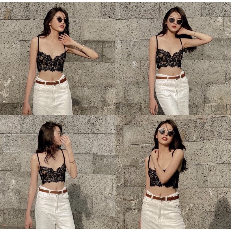 Áo Bra Ren Mềm Cúc Ngực Có Gọng Mút (+Ảnh Thật)