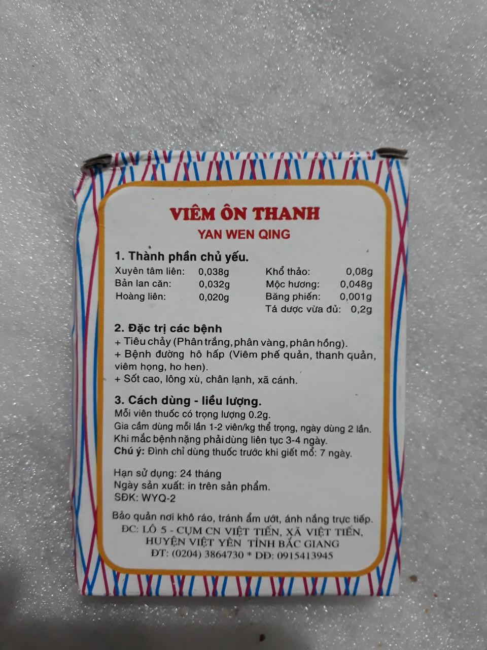 VIÊM ÔN THANH ( VỈ 24 VIÊN)