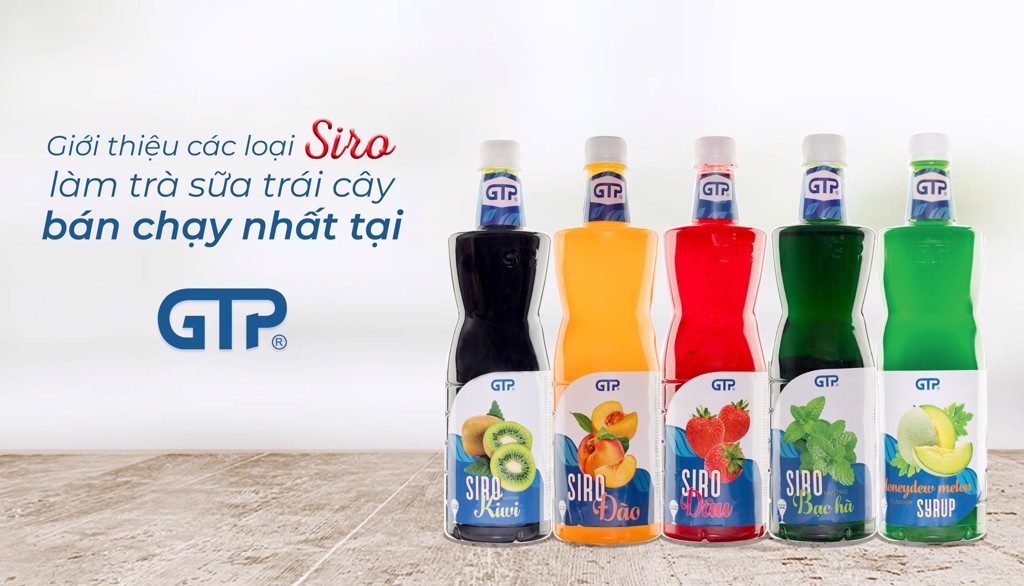 Syrup/ siro gtp đào/ vải/ ổi/ dâu/ đủ vị 930ml/ 1.9l dùng pha trà trái cây/ trà sữa - nguyên liệu trà sữa