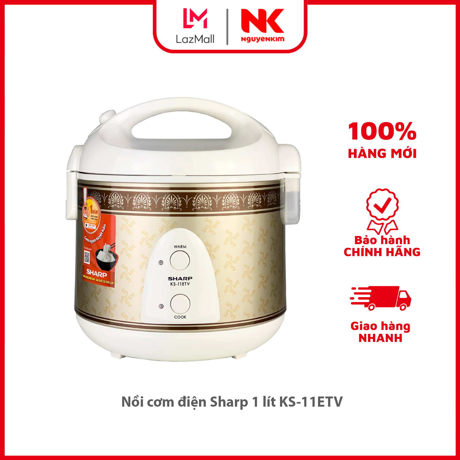 Nồi cơm điện sharp 1 lít ks-11etv
