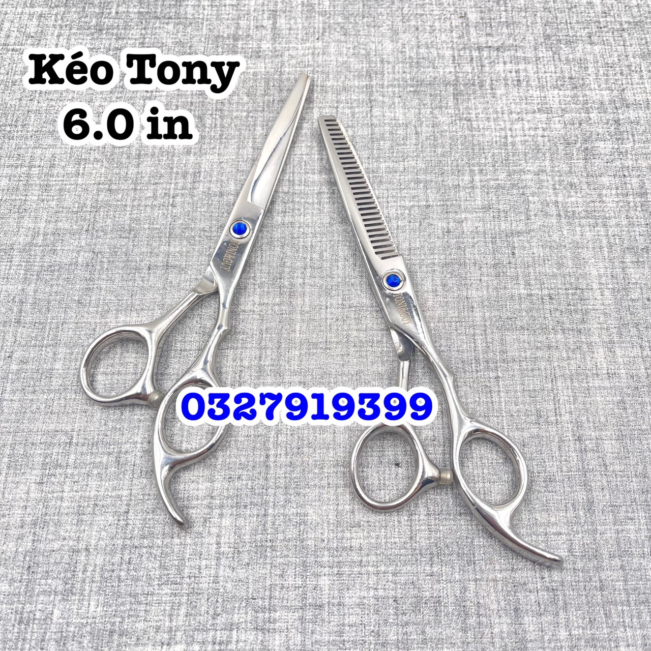 Tony&Guy Kéo cắt tóc cao cấp Tony 6.0 - Kéo học viên 6 inches thép nhật S440C độ cứng trên 62HRC màu trắng kèm bao da