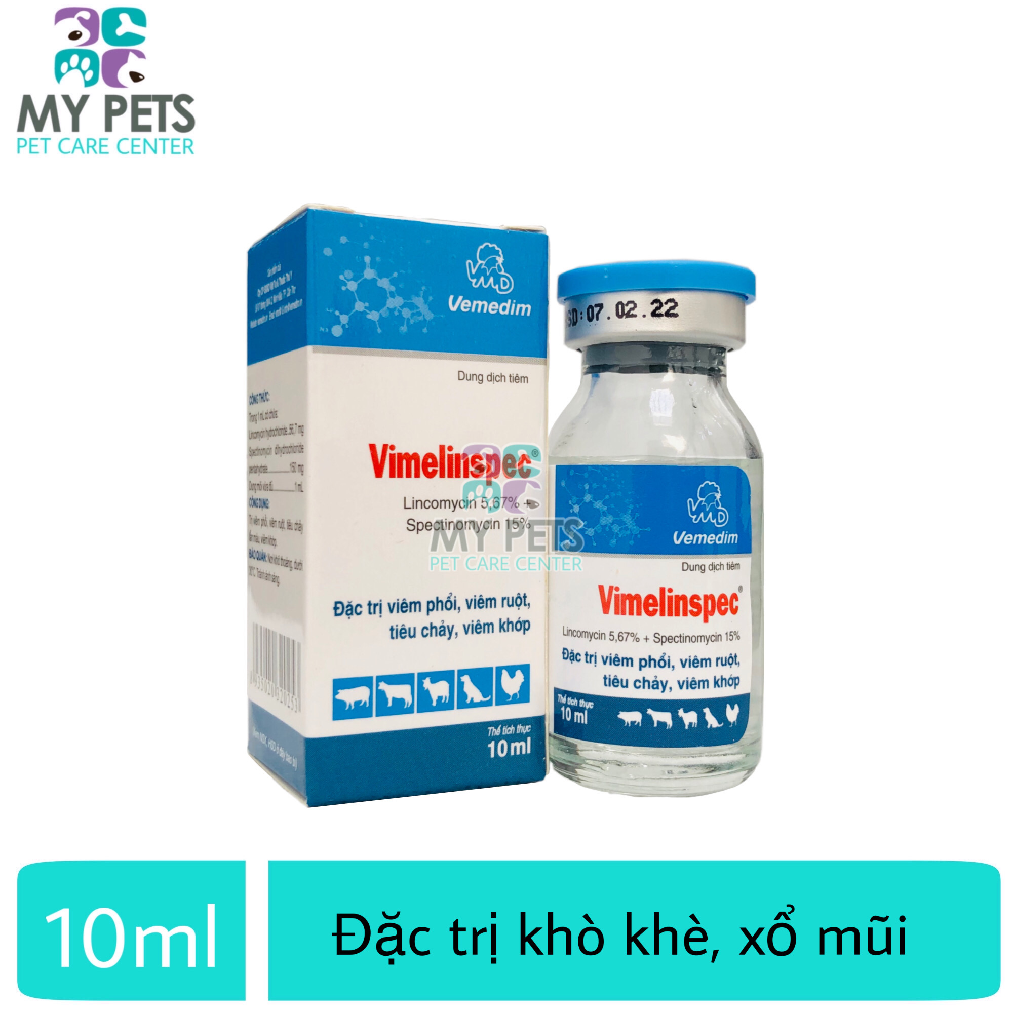 VIMELINSPEC khò khè xổ mũi tiêu chảy viêm ruột viêm khớp cho gà đá - lọ 10ml
