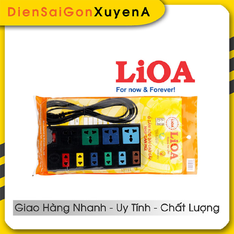 Ổ cắm điện đa năng 10 ổ cắm 5m Lioa 4D6S52 - phân phối bởi Điện Sài Gòn Xuyên Á giá rẻ