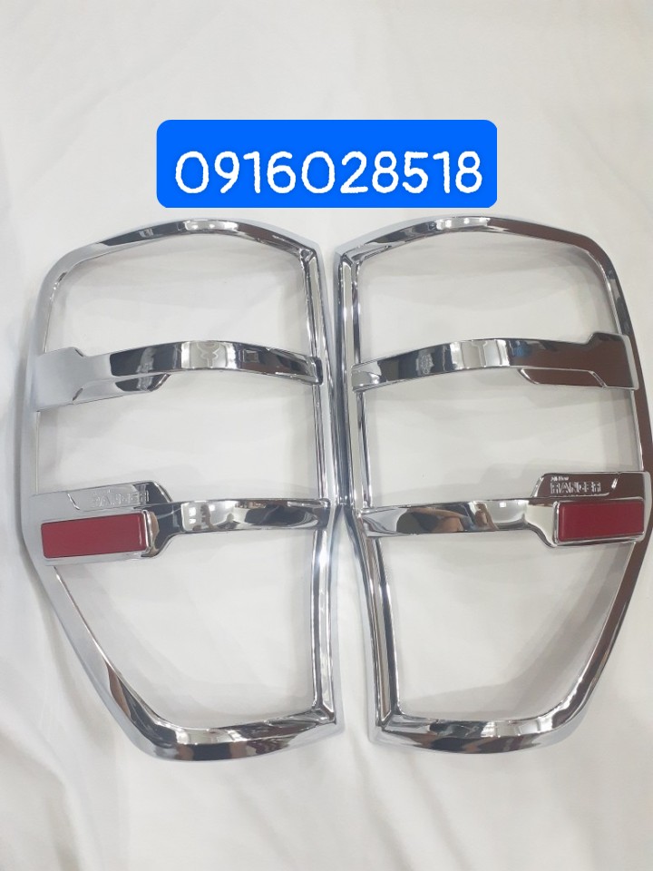 Bộ 2 Ốp viền đèn hậu, đèn sau Ford Ranger mạ crom loại Bền