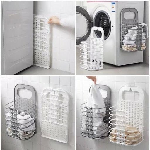 Giỏ đựng đồ, quần áo gấp gọn treo tường