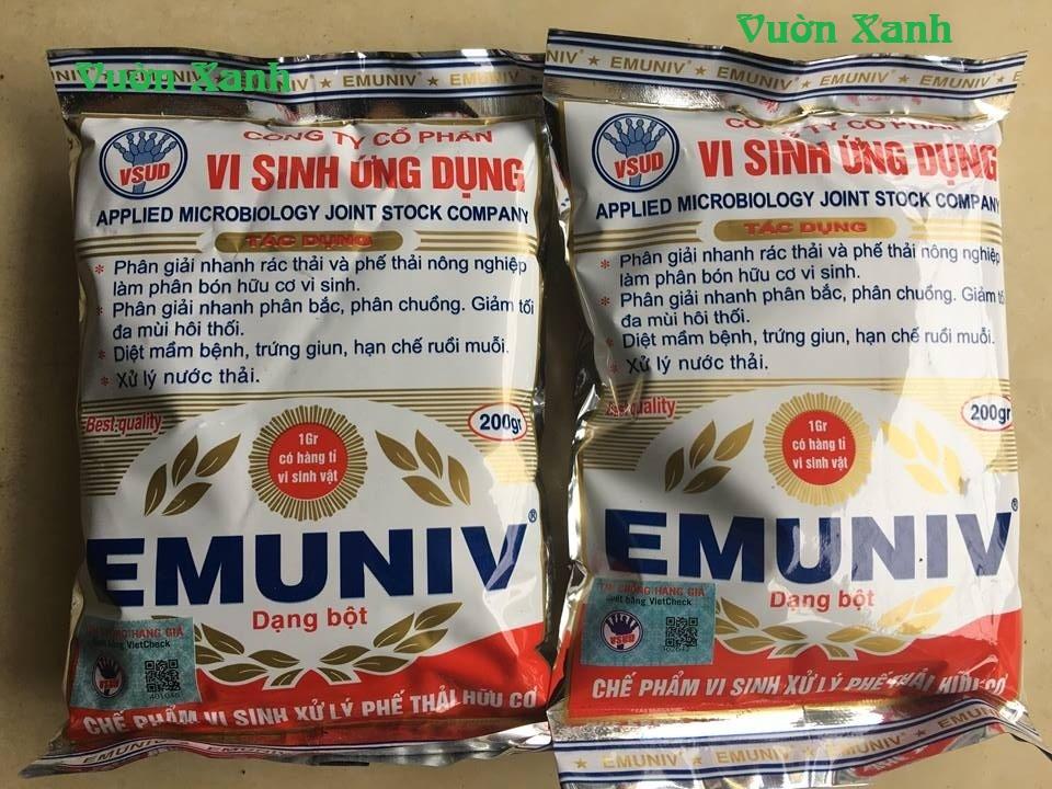 Chế phẩm vi sinh xử lý chế phẩm hữu cơ EM, EMUNIV 200gr